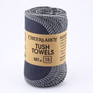 (NWT) Cheeks Ahoy Tush Towels • Reusable Toilet Tissue (15 count pack)